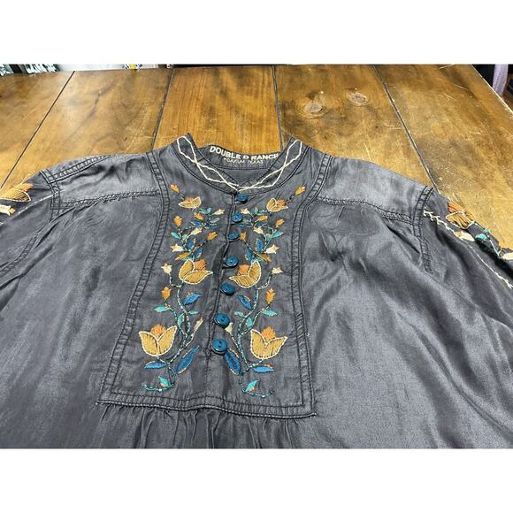 Double D Ranch Carrizo Canyon Western Denim Embroidered Tunic Size Medium NWT - Picture 3 of 14